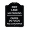 Signmission Fire Lane No Parking Carril De Fuege No Esta Conar Heavy-Gauge Alum Sign, 24" x 18", BW-1824-23981 A-DES-BW-1824-23981 - alternate 1